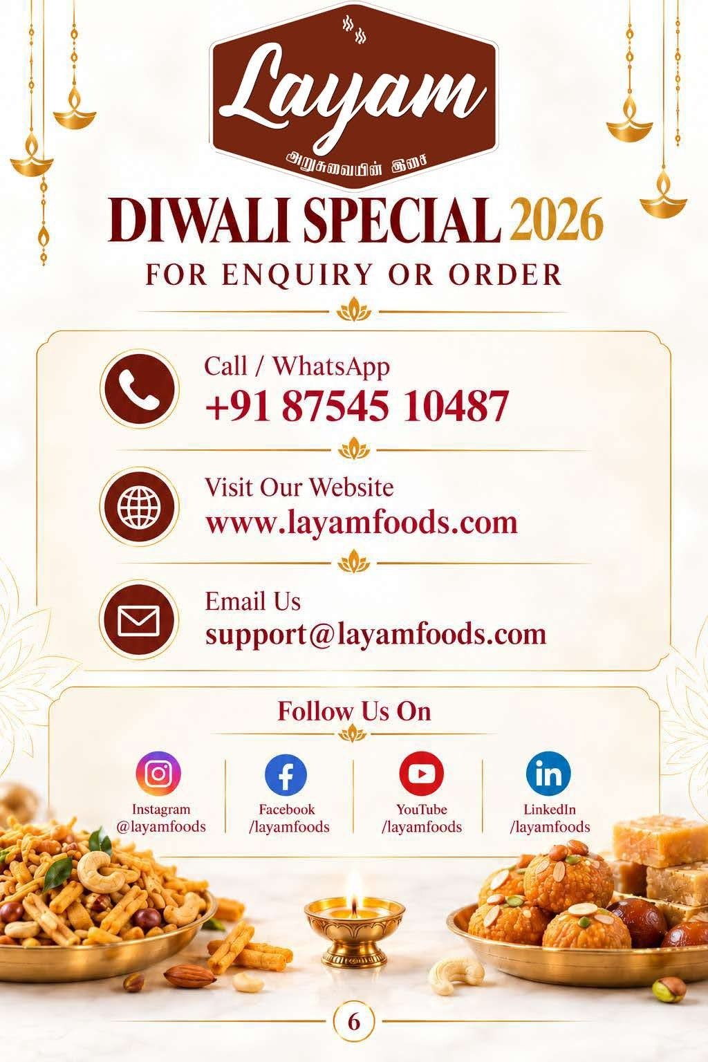 Layam Diwali Special 2026 - Page 6 Contact